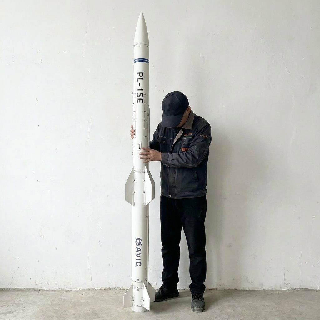 Science Exhibition Models - نموذج صاروخ PL-15E الصيني المطبوع ثلاثي