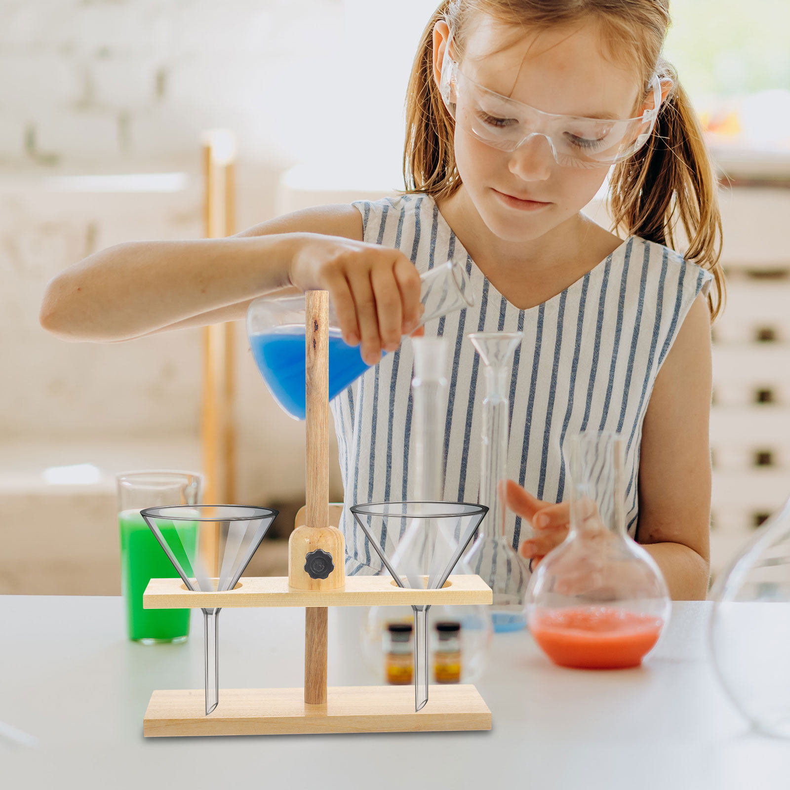 حامل قمع ذو فتحتين عالي الجودة - مراجعة Science Experiment وسعره